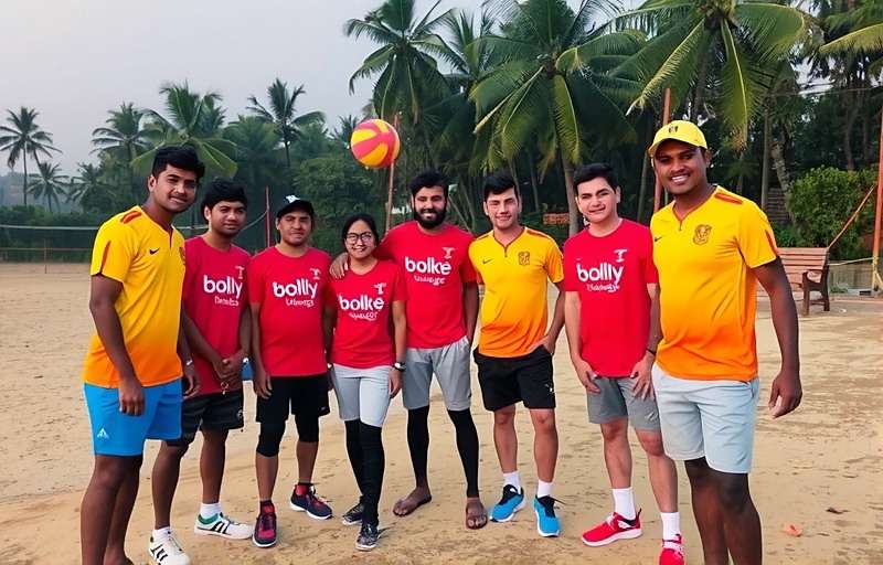 Bolly Spike Volleyball community meetup in Bangalore with players wearing team jerseys